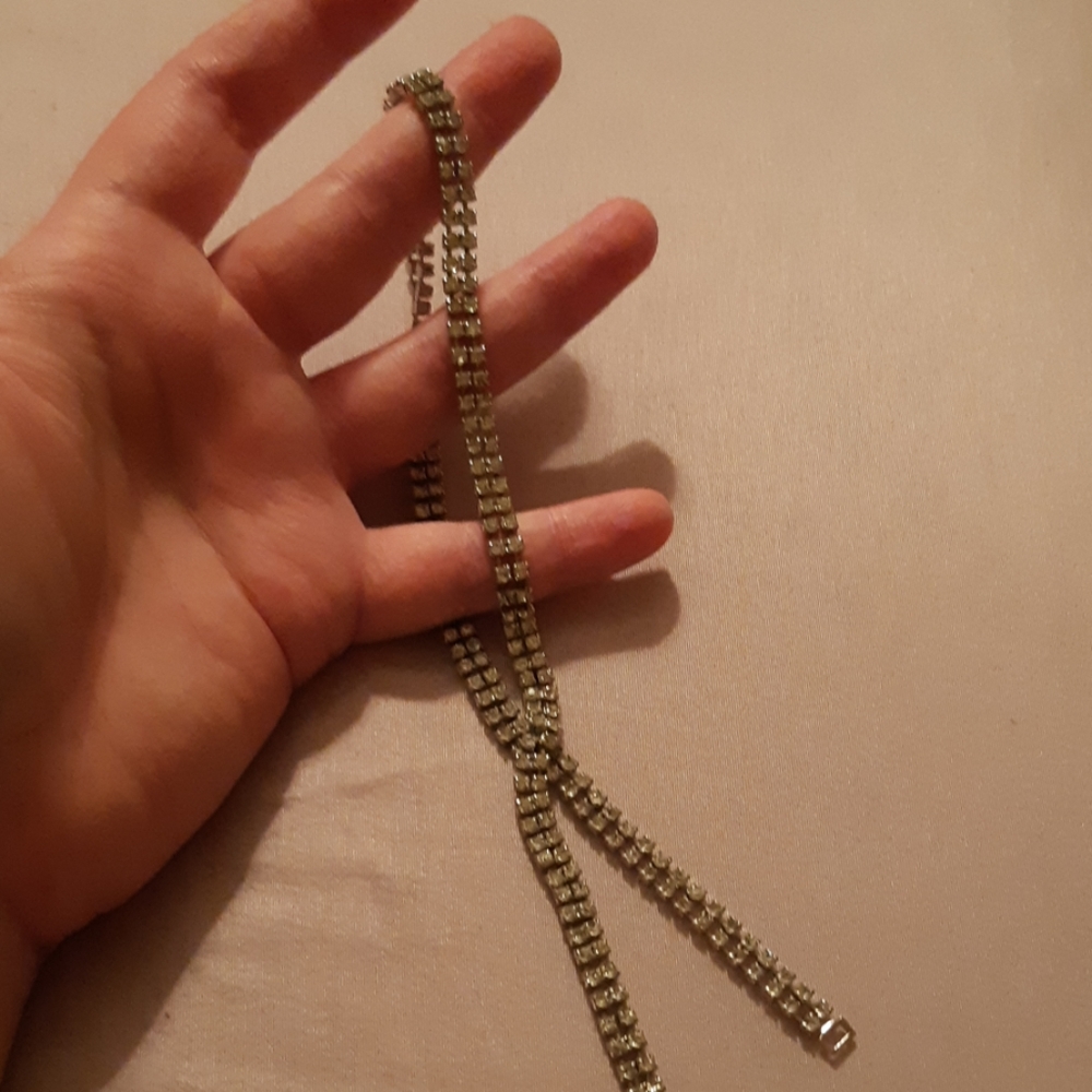 Vintage rhinestone 16 inch choker chain/necklace